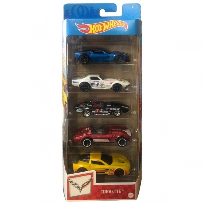 MATTEL Hot Wheels 5 Veicoli Assortiti Dadi E Mattoncini