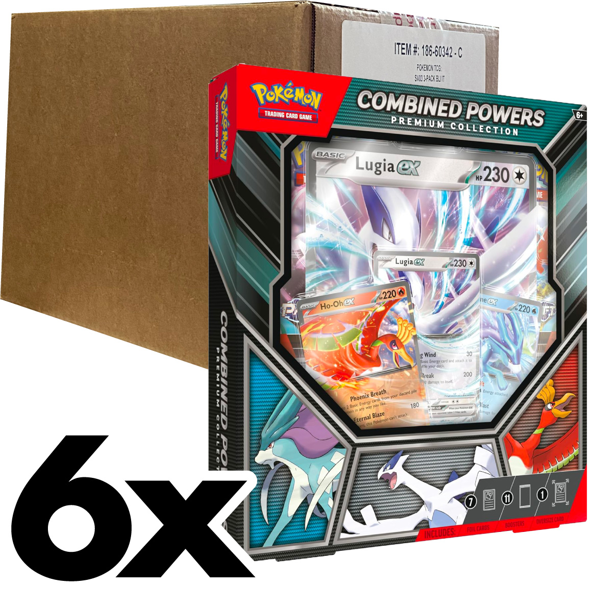 pokemon - combined powers - case sigillato 6x premium collection - lugia-ex (eng)