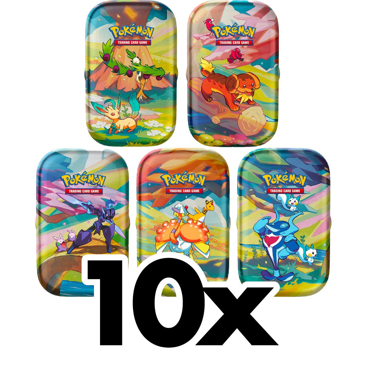 pokemon scarlatto e violetto paldea sfavillante - box sigillato 10 mini tin da collezione (ita)