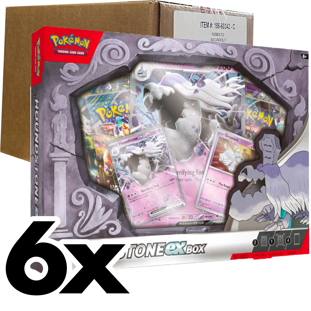 pokemon - case sigillato 6x collezione - houndstone-ex (ita)