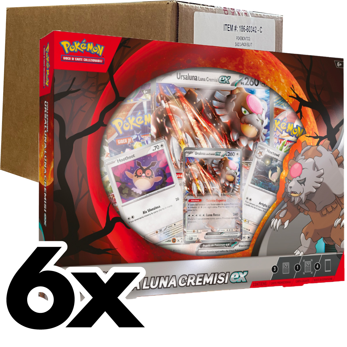 pokemon - case sigillato 6x collezione ex - ursaluna luna cremisi-ex (ita)