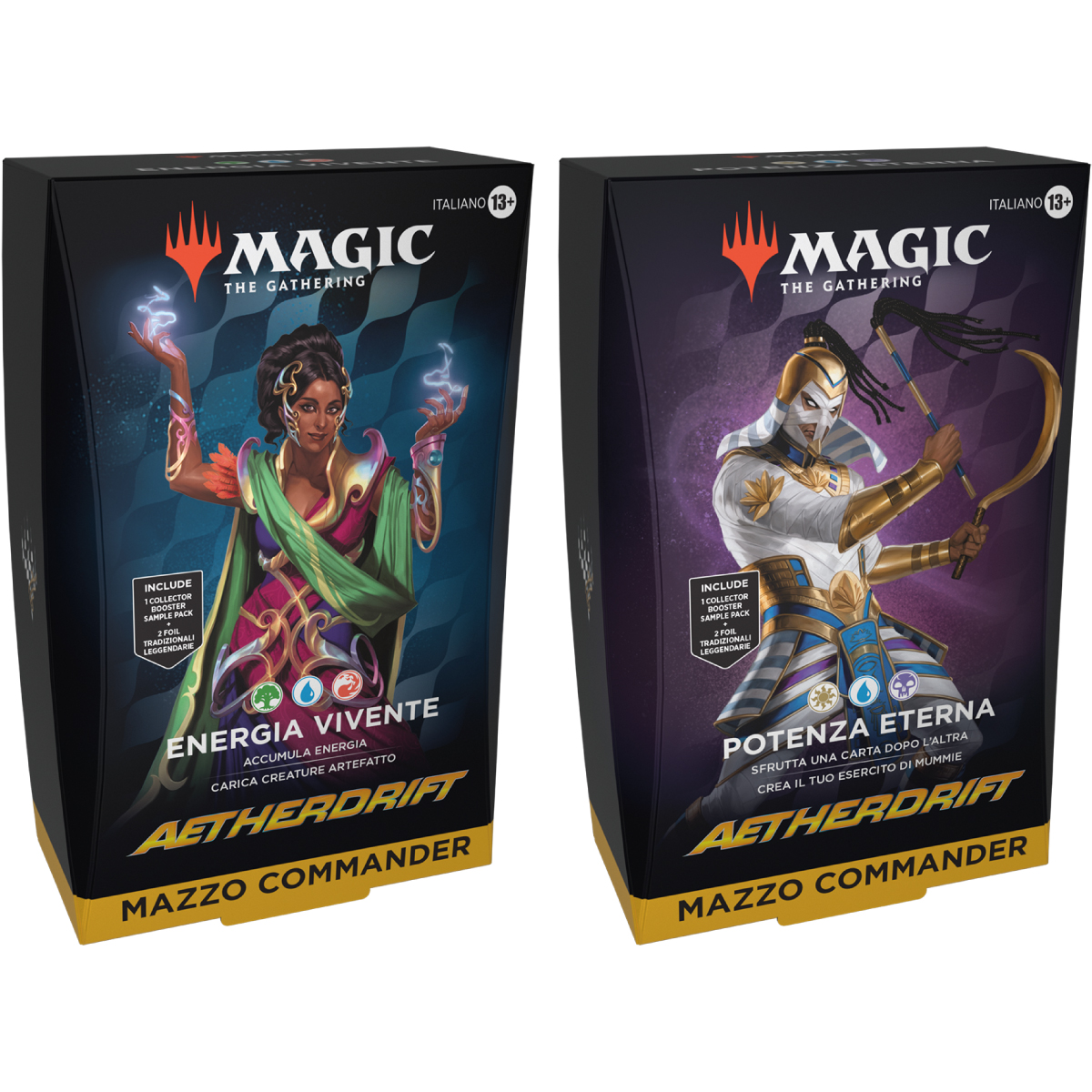 magic the gathering - aetherdrift - 2 mazzi commander (ita)