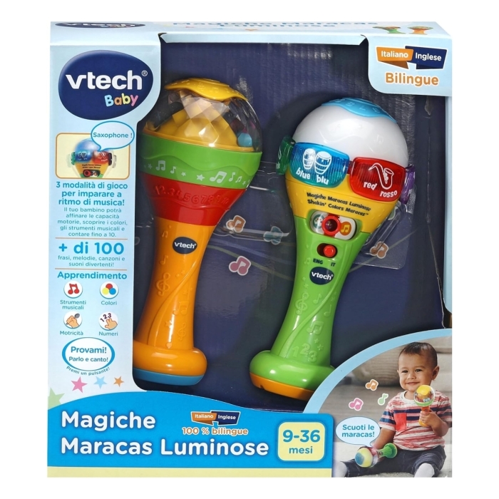 coppia maracas per bambini materiale acrilico diametro maracas 5,5 cm