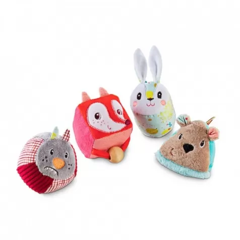 set 4 peluche multiattivita con gli animali della foresta