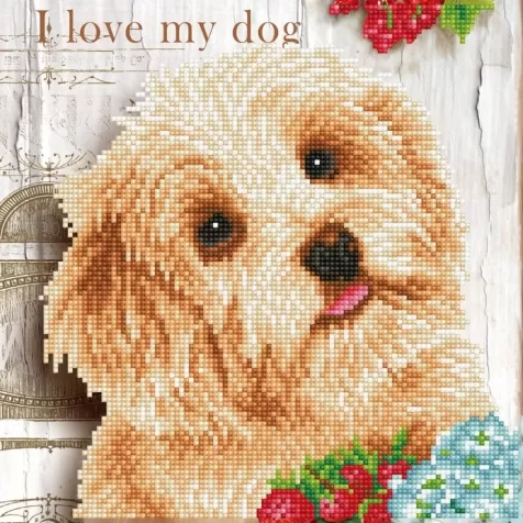 i love my dog - diamond dotz intermediate dd5.049 30.5x30.5cm