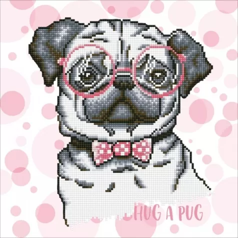 hug a pug - diamond dotz intermediate dd7.035 35x35cm