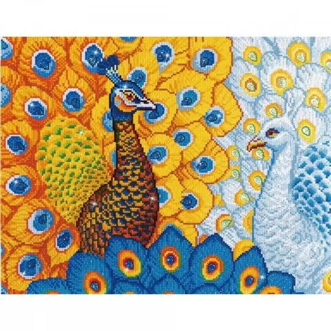 romantic peacocks - diamond dotz intermediate dd12.014 57x49cm