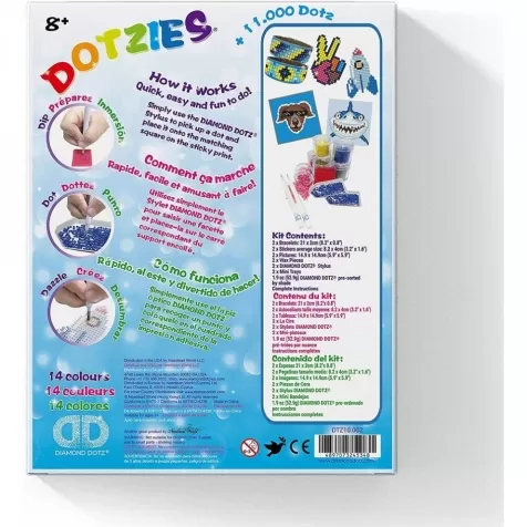 diamond dotz - kit 6 progetti blu