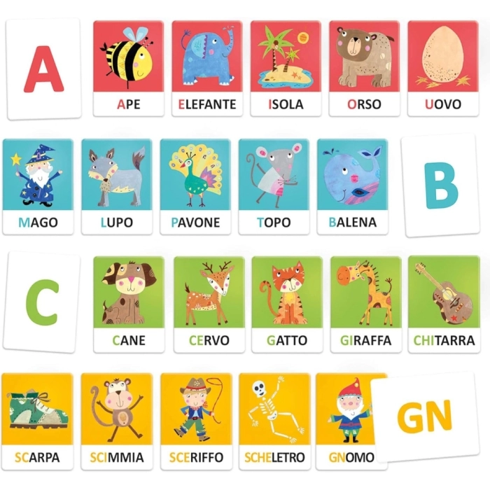 flashcards alfabeto tattile e fonetico