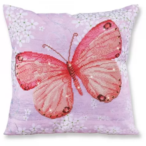 papillon abricot - diamond dotz advanced dd16.007 cuscino 45x45cm