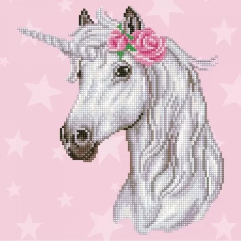 unicorn - diamond dotz intermediate 49298 32x32cm