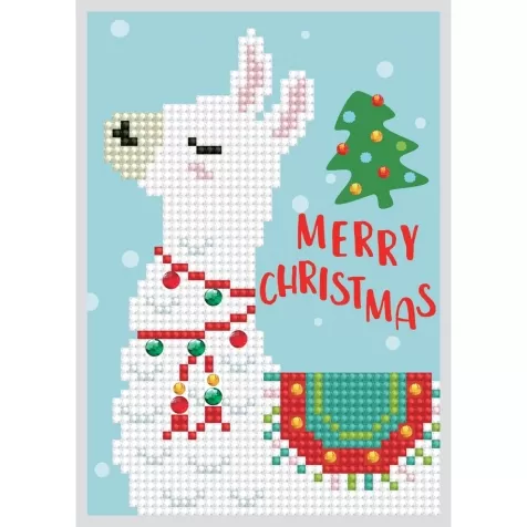 biglietto d'auguri - diamond dotz christmas llama