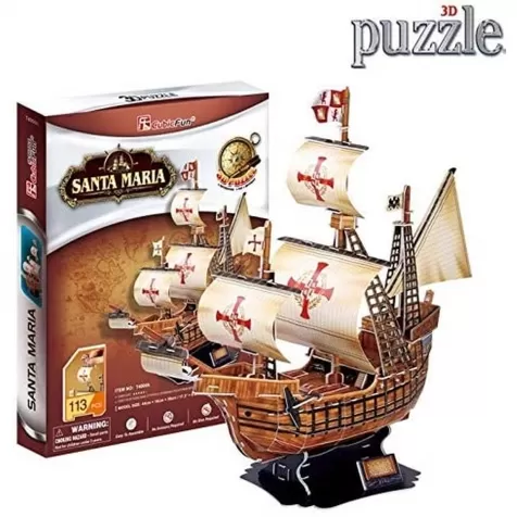 galeone santa maria - grande puzzle 3d 113 pezzi