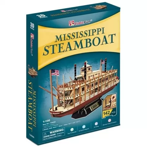 mississipi steamboat - puzzle 3d 142 pezzi