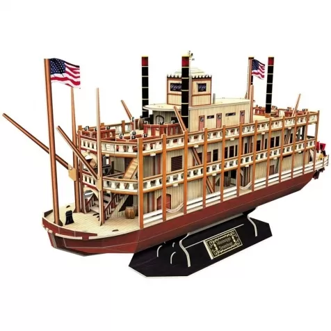 mississipi steamboat - puzzle 3d 142 pezzi