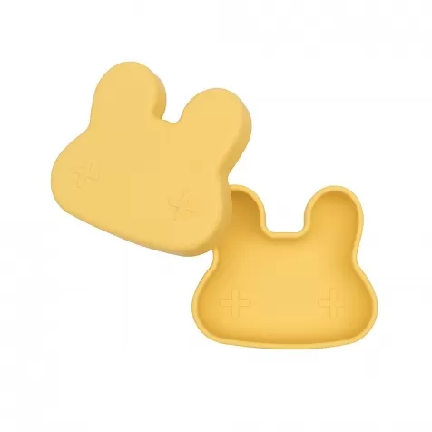 contenitore coniglio giallo snackie 2 in 1 porta pranzo e piatto - senza bpa!