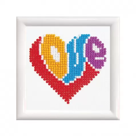 love with frame white - diamond dotz beginner dd1.012f 10,2x10,2cm