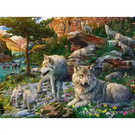 lupi in primavera - puzzle 1500 pezzi