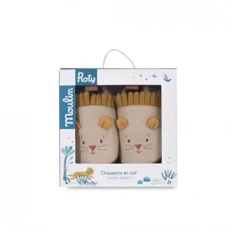 scarpine in cuoio leone giallo e beige sous mon baobab 6-12 mesi