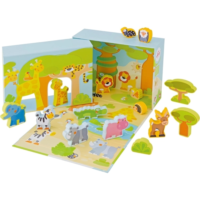 savana - playset in legno con personaggi