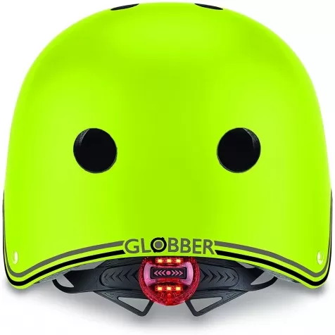 globber - caschetto primo light con luci xs/s (48-53cm) - verde lime