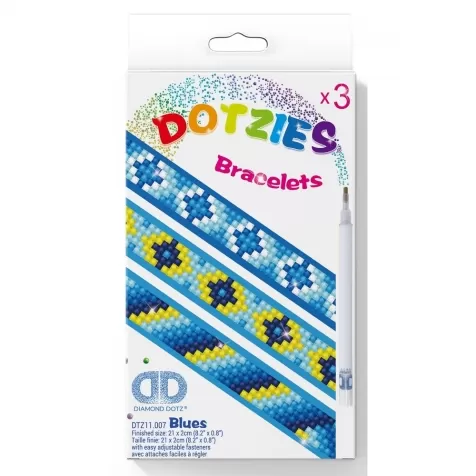 braccialetti blues - diamond dotz set da 3 braccialetti