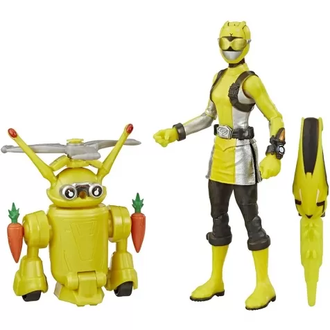 power rangers - yellow ranger e morphin jax beastbot - personaggi 15cm