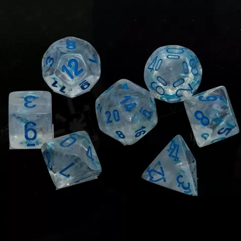 borealis icicle/blu - set di 7 dadi poliedrici