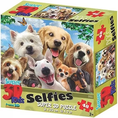 dogs selfie - puzzle 3d 48 pezzi