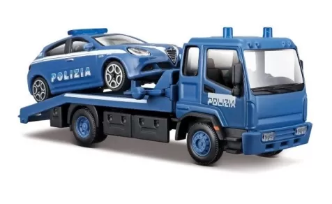 carro attrezzi polizia con auto 1:43