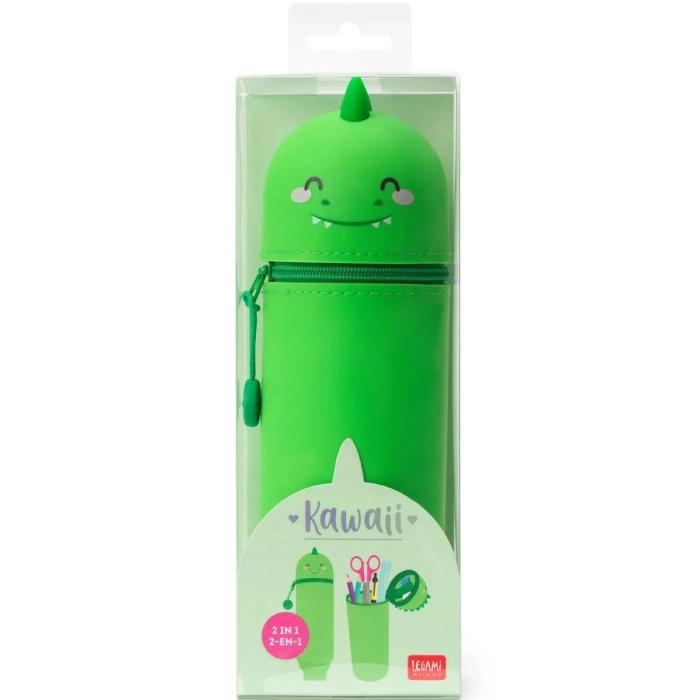 astuccio 2 in 1 in morbido silicone - kawaii - dinosauro