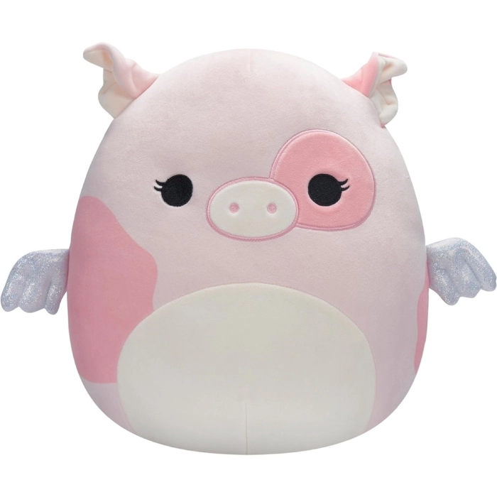 squishmallows - peety il maialino con le ali a macchie rosa - peluche 30cm