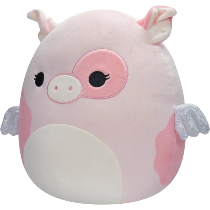 squishmallows - peety il maialino con le ali a macchie rosa - peluche 30cm