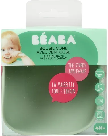 scodella con ventosa - silicone - verde salvia