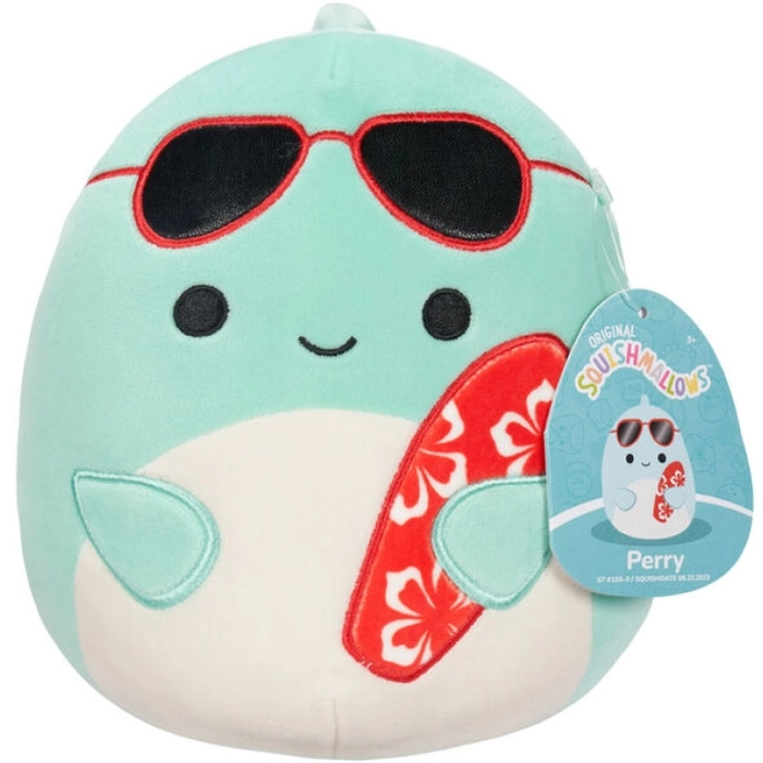 squishmallows - perry il delfino - peluche 20cm