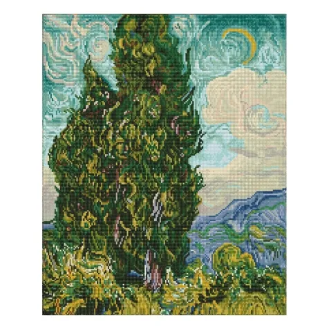 cypresses - van gogh - diamond dotz intermediate dd12.074 52x52cm