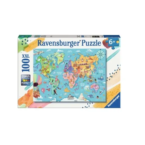 mappa del mondo - puzzle 100 pezzi xxl