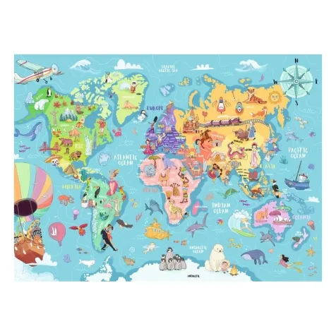 mappa del mondo - puzzle 100 pezzi xxl