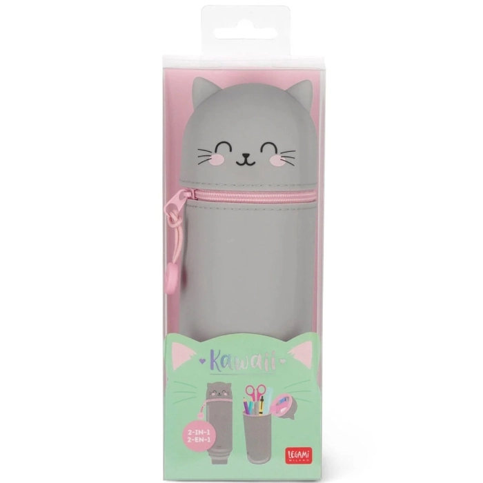 astuccio 2 in 1 in silicone - kawaii - kitty