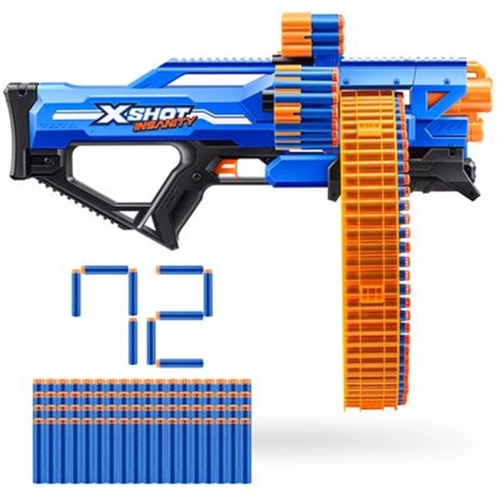 x-shot insanity mad mega barrel 72 dardi