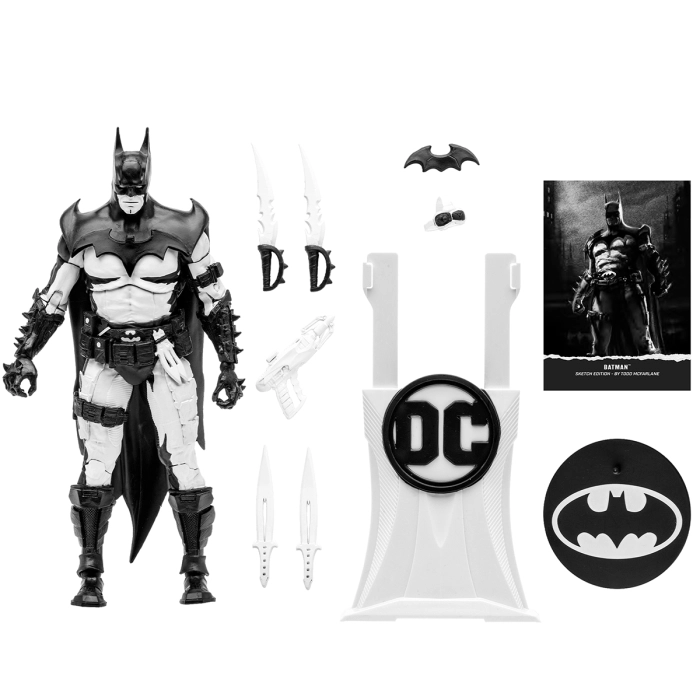 dc multiverse - sketch edition (gold label) - batman - authenticated limited edition - action figure 18cm