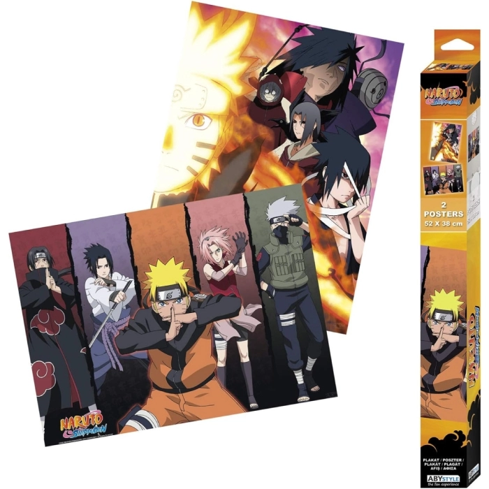 naruto shippuden - set 2 chibi poster 52x38cm - gruppo