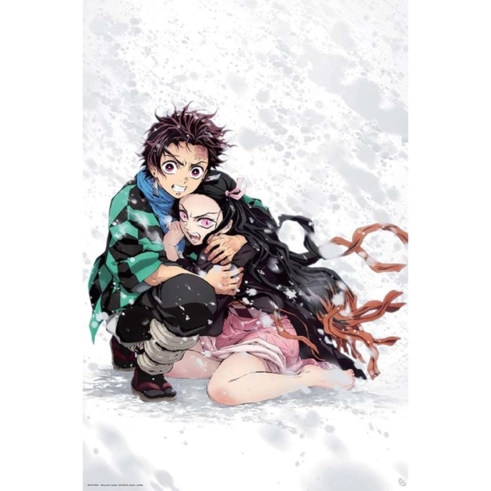 demon slayer - poster maxi 91,5x61cm - tanjiro & nezuko snow