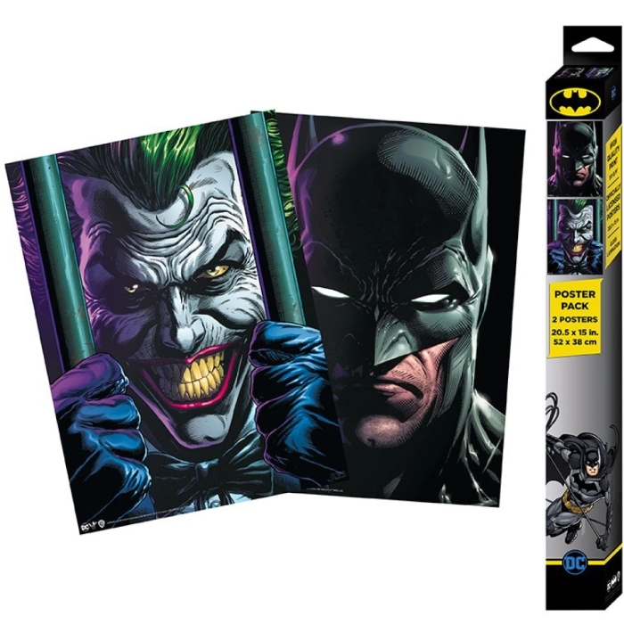 dc comics - set 2 chibi poster 52x38cm - batman et joker