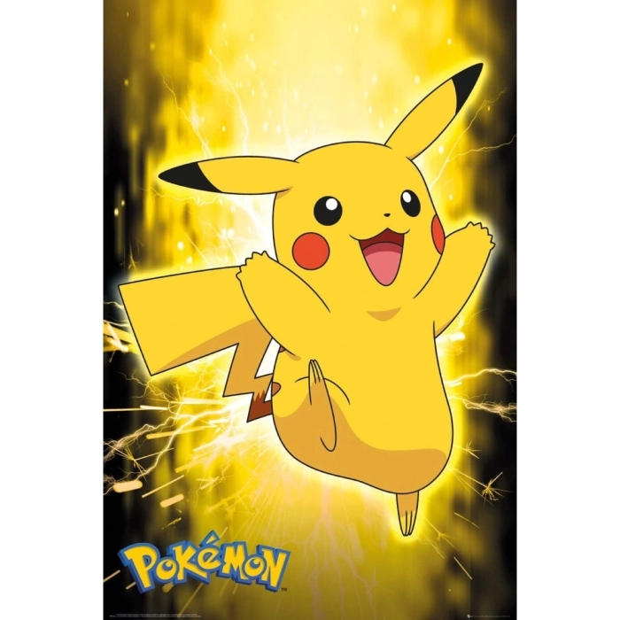 pokemon - poster maxi 91,5x61cm - pikachu neon