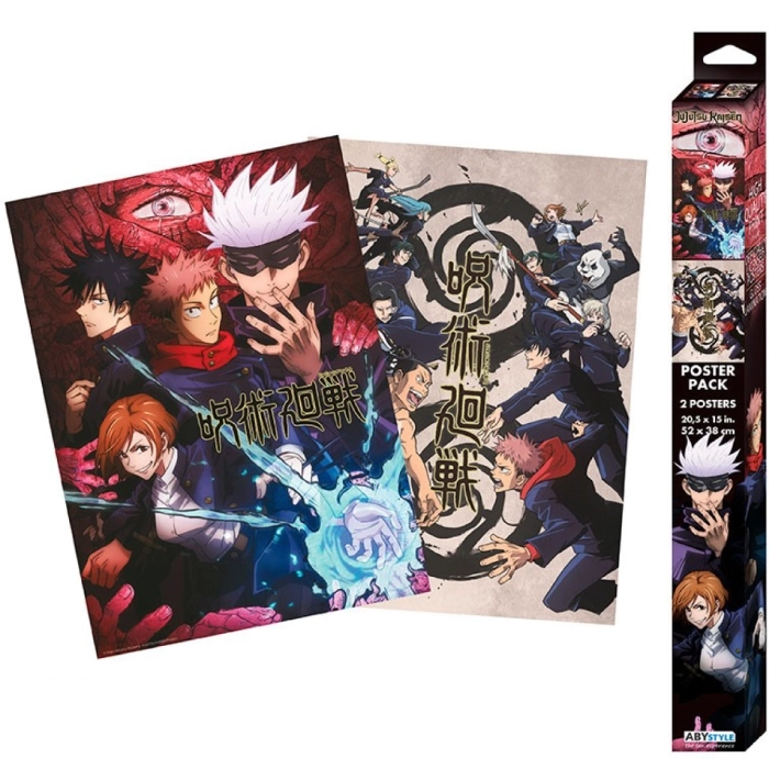 jujutsu kaisen - set 2 chibi poster 52x38cm - group and schools