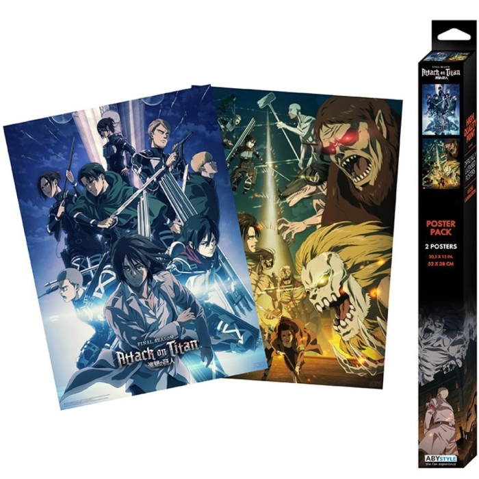 attack on titan - set 2 chibi poster 52x38cm - set 2