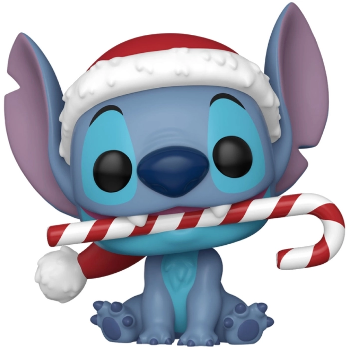 disney: stitch holiday - stitch with candy cane 9cm - funko pop 1502