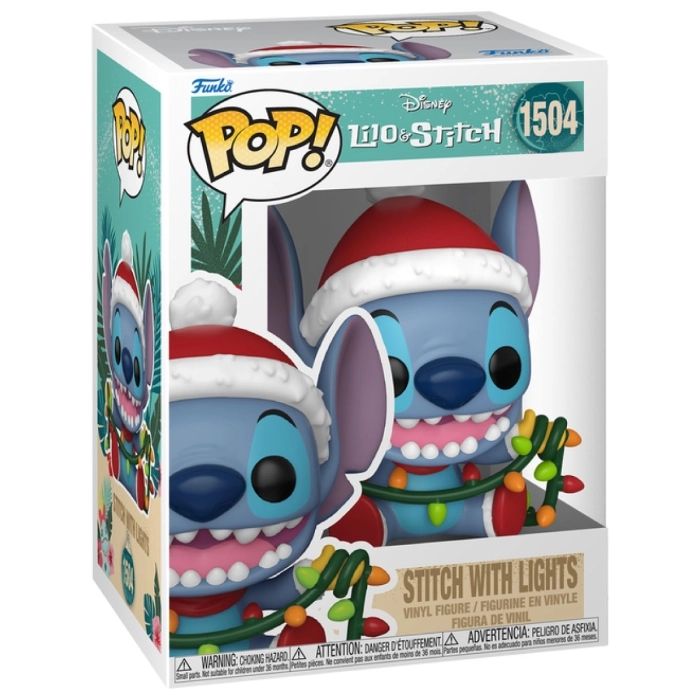 disney: stitch holiday - stitch with lights 9cm - funko pop 1504