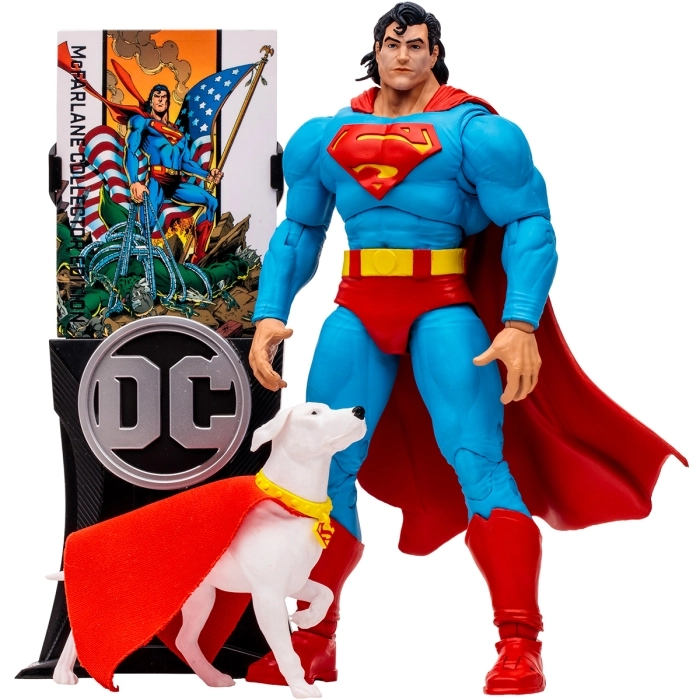 dc multiverse - superman e krypto - collector edition - action figure 18cm